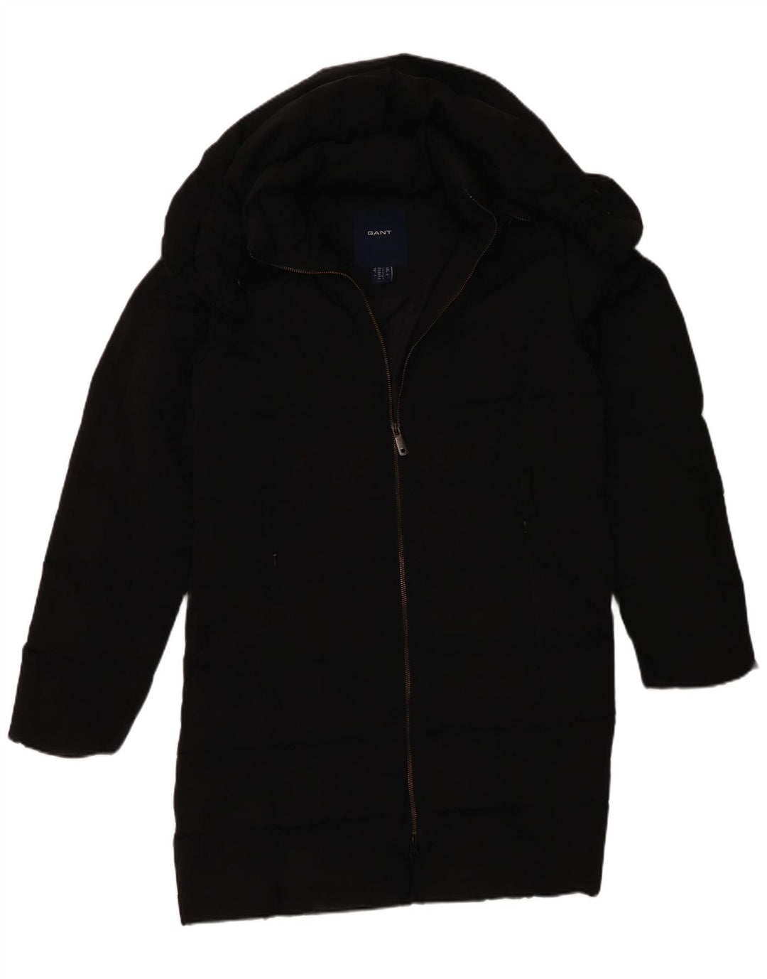Casaco acolchoado com capuz feminino Gant UK 16 grande poliéster preto