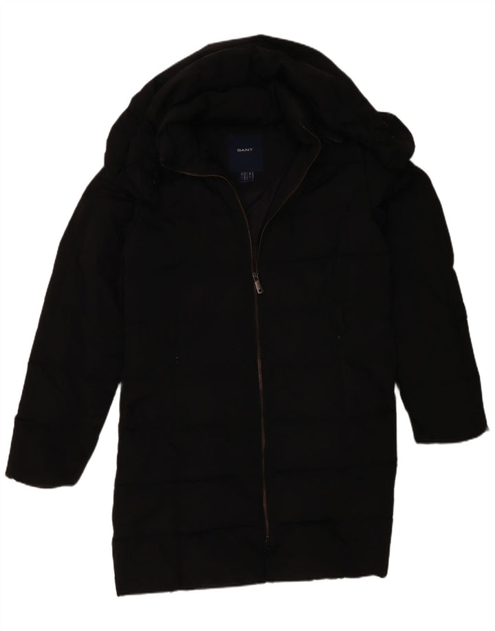 Casaco acolchoado com capuz feminino Gant UK 16 grande poliéster preto