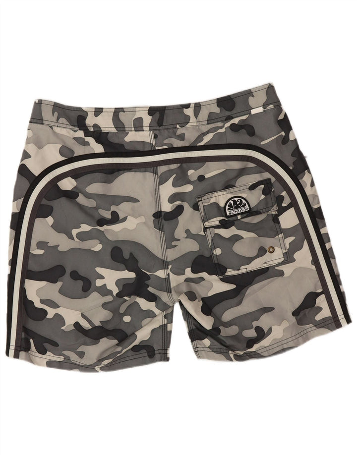 Shorts de natação masculino Sundek regular grande poliéster camuflado cinza