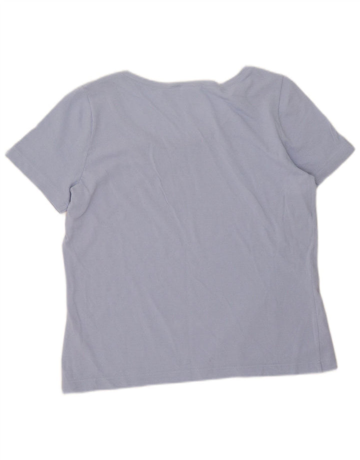 Camiseta feminina Lacoste tamanho superior 44 grande algodão azul