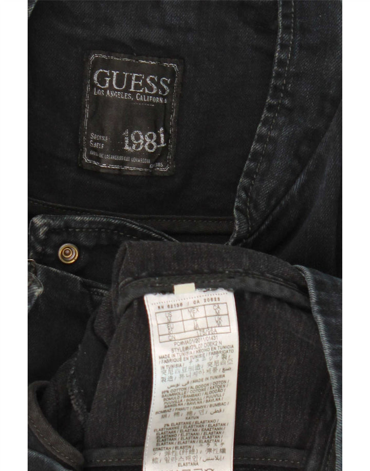 Jaqueta jeans masculina Guess para motociclista Reino Unido 36 pequeno algodão preto