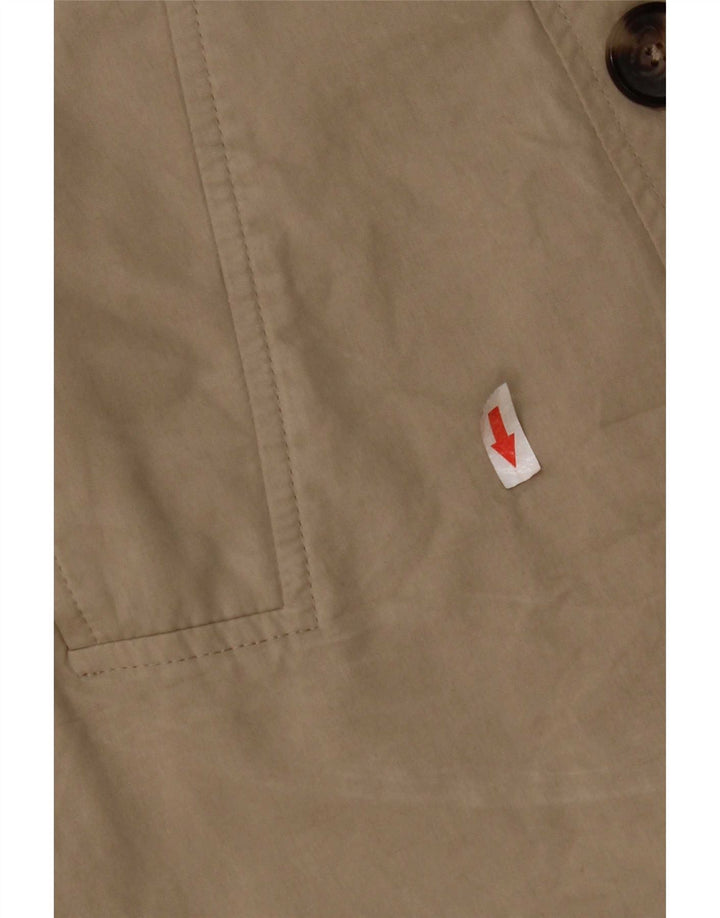 Trench Coat Oversized Feminino Zara UK 10 Pequeno Poliéster Bege