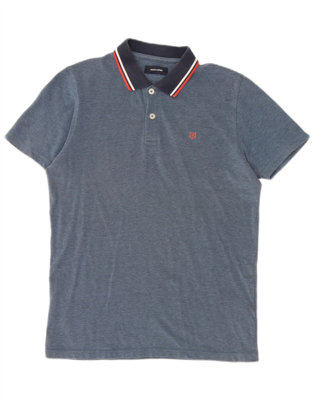 Camisa polo masculina Jack & Jones médio azul colorblock algodão