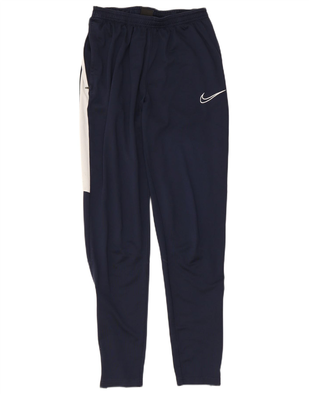 Calça de treino masculina Nike Dri Fit pequena azul marinho colorblock poliéster
