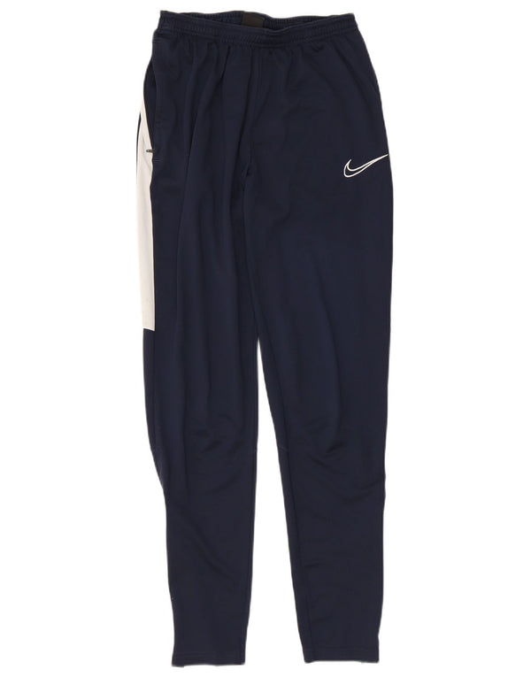 Calça de treino masculina Nike Dri Fit pequena azul marinho colorblock poliéster