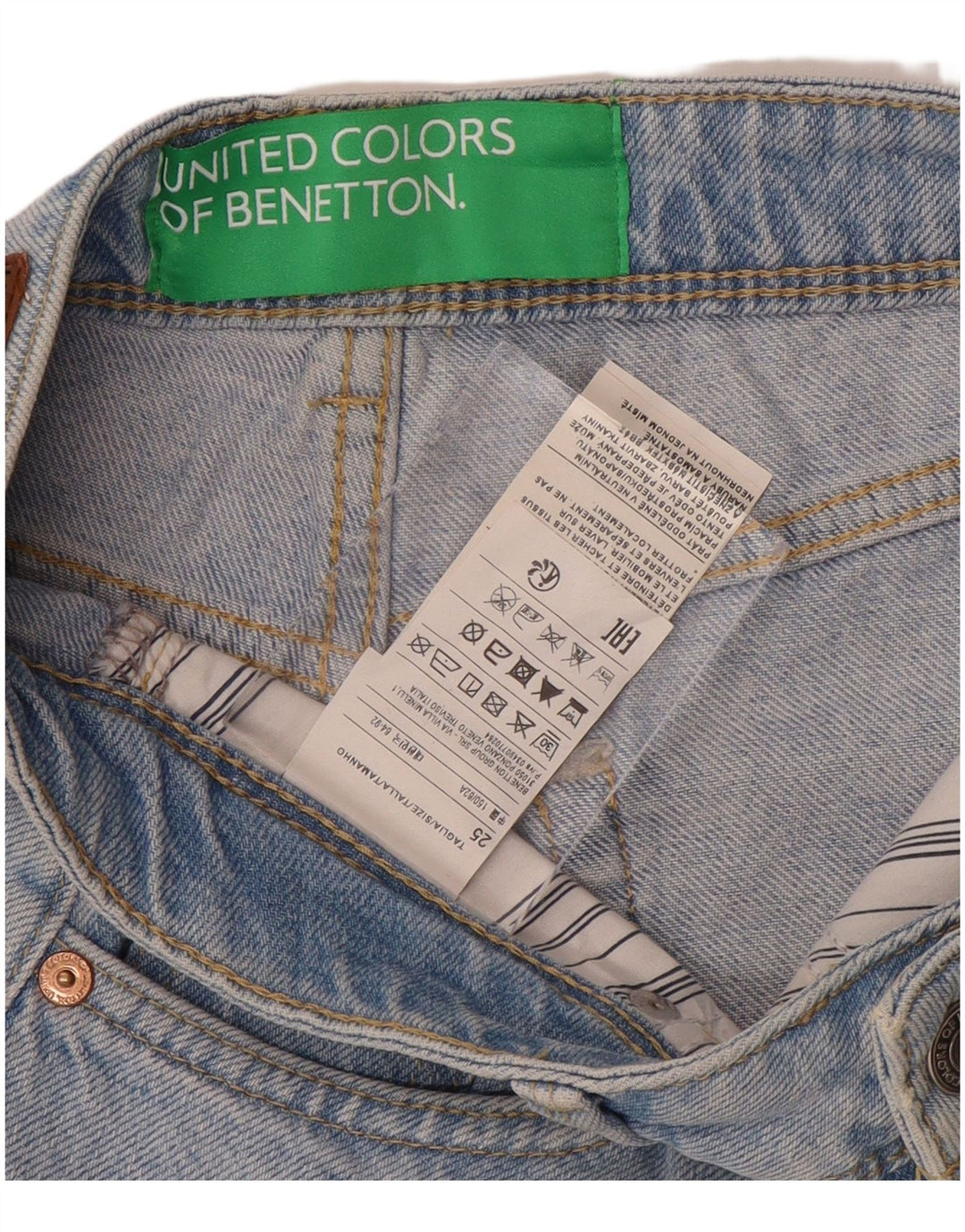 Shorts jeans feminino BENETTON W25 XS azul algodão