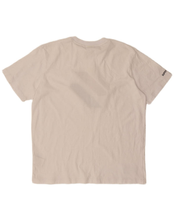 Superdry Mens Graphic T-Shirt Top Grande Algodão Branco