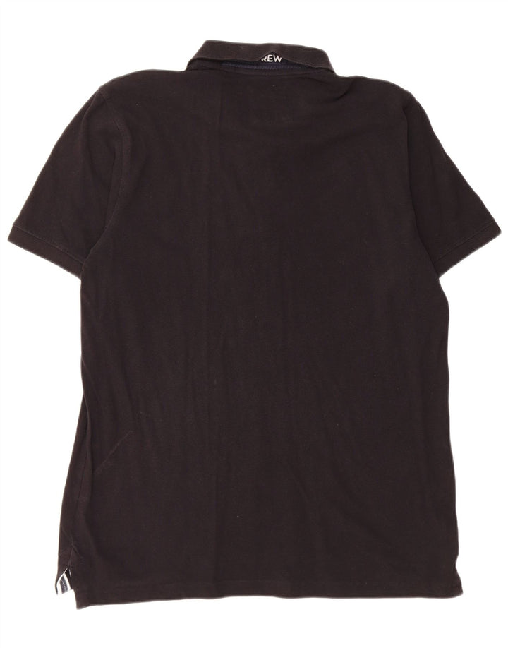 Camisa polo masculina Crew Clothing grande algodão preto