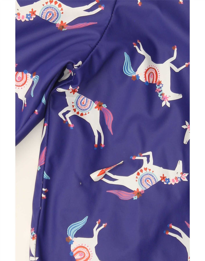 Joules Meninas Padrão Abstrato Jaqueta de Chuva 7-8 Anos Azul Animal Print