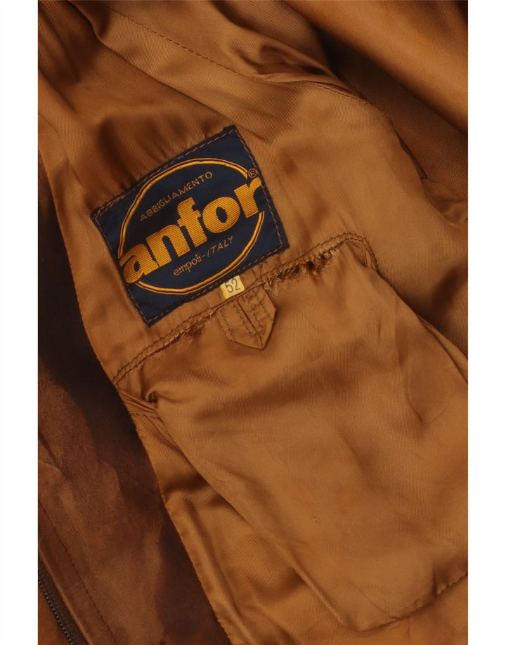 Jaqueta bomber masculina de camurça Anfor IT 52 XL marrom