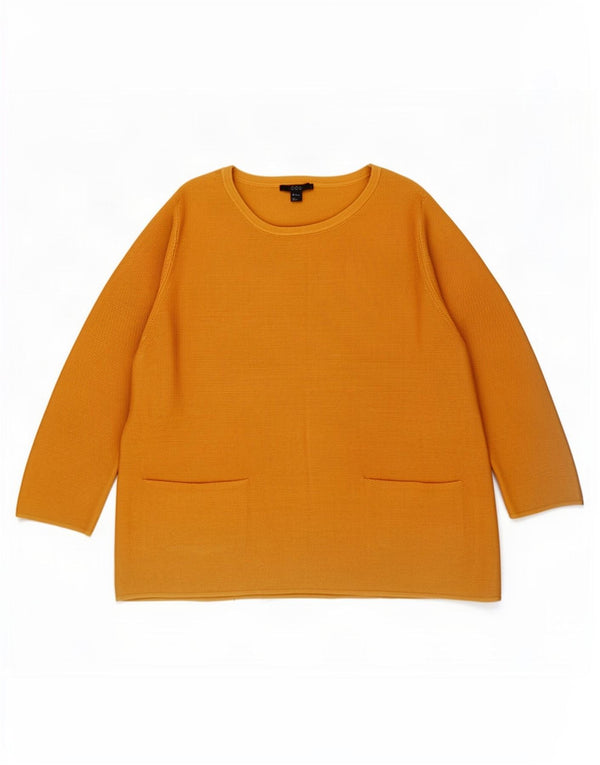 Suéter feminino Cos manga 3/4 com gola canoa Reino Unido 14 marrom médio