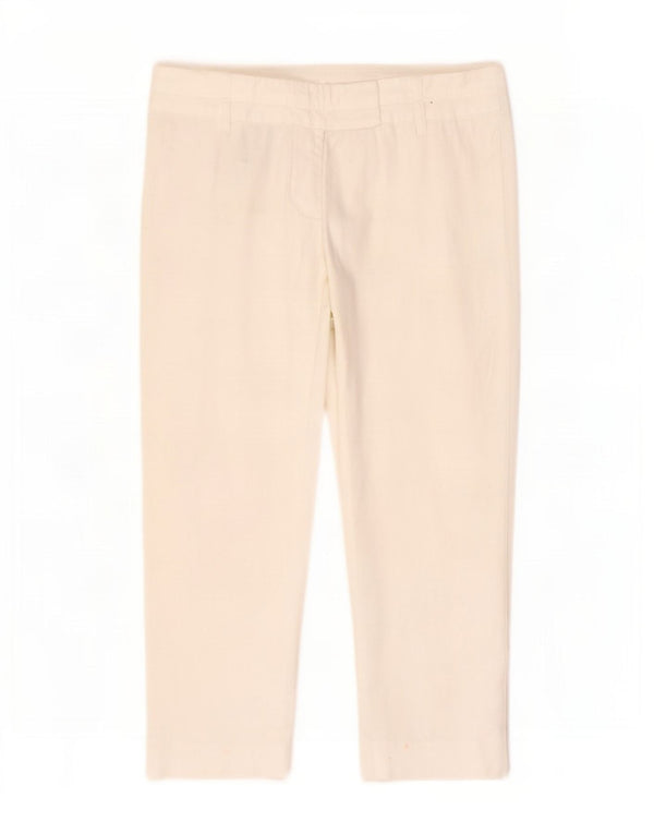 Calça feminina Benetton IT 42 médio W30 L23 algodão branco