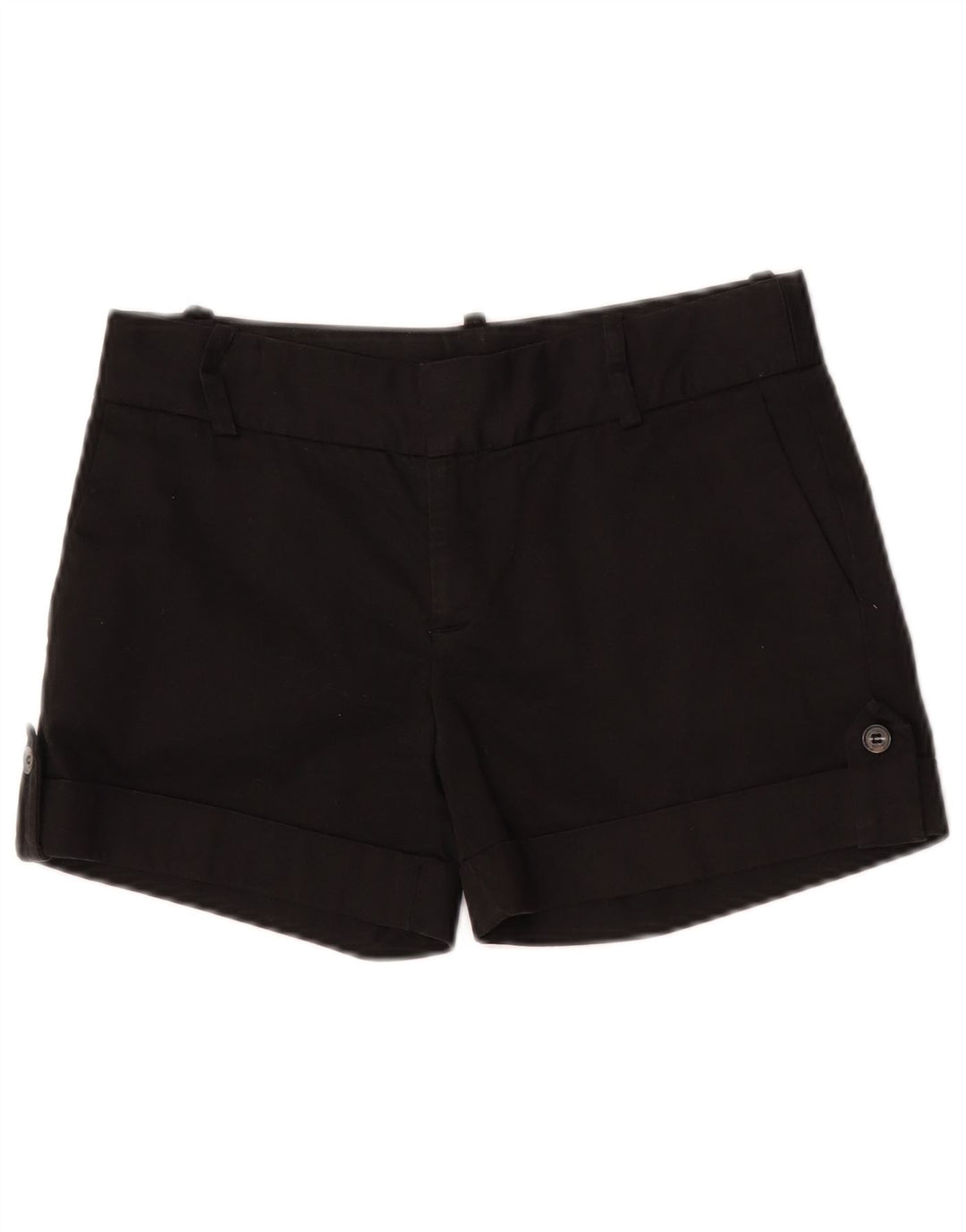 Zara Womens Chino Shorts Pequeno W26 Algodão Preto