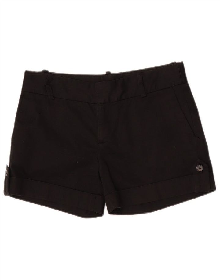 Zara Womens Chino Shorts Pequeno W26 Algodão Preto