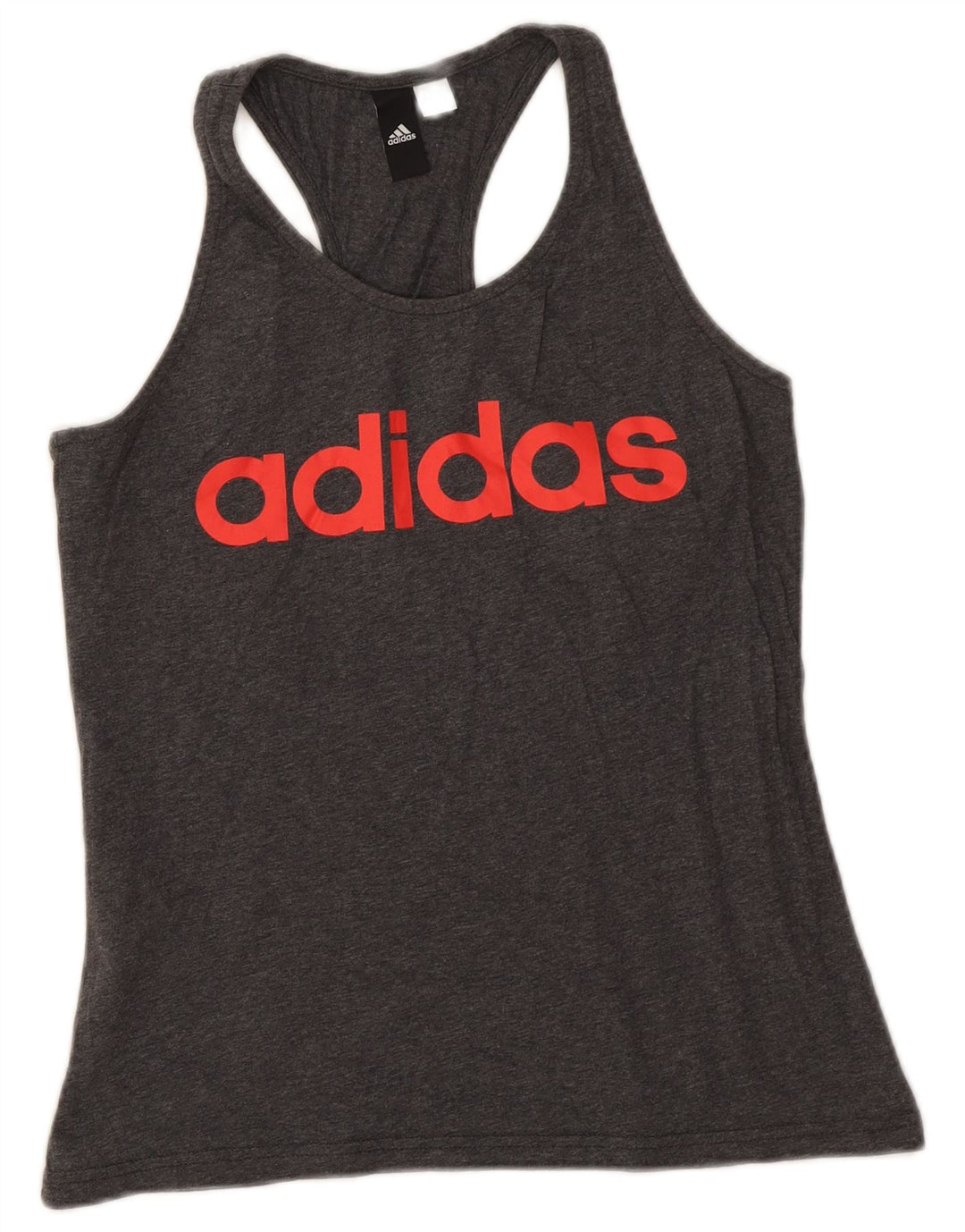 Adidas Womens Graphic Vest Top UK 8 Pequeno Cinza Flecked