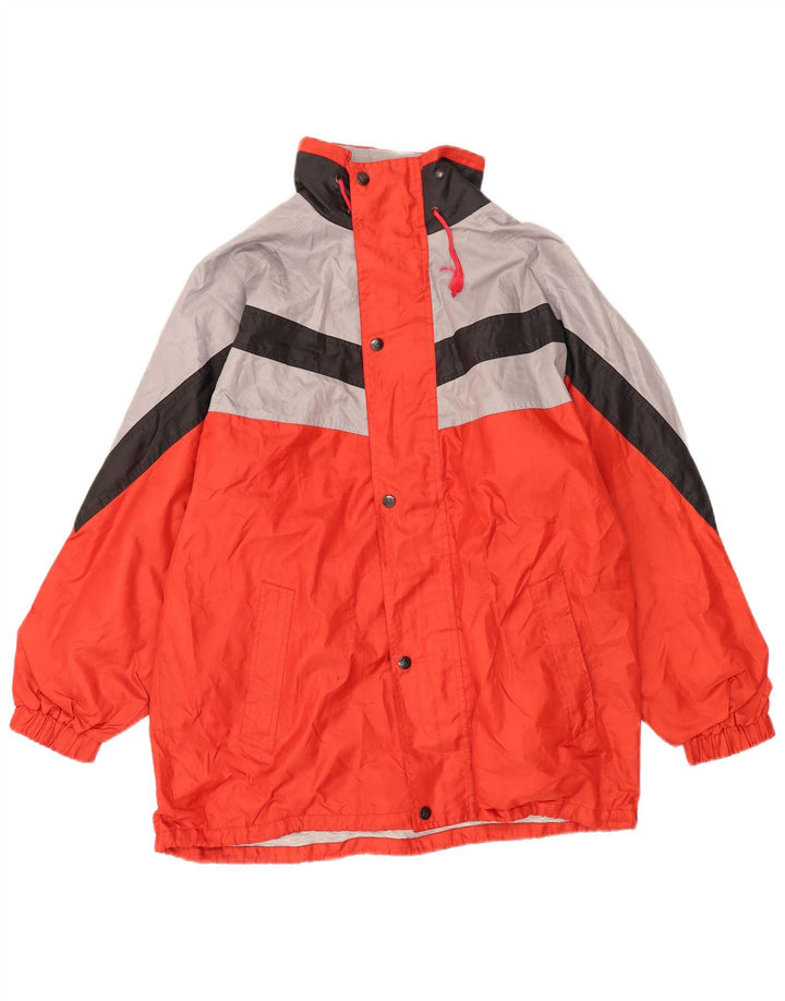 Jaqueta masculina Master com capuz e moletom médio vermelho Colourblock Nylon