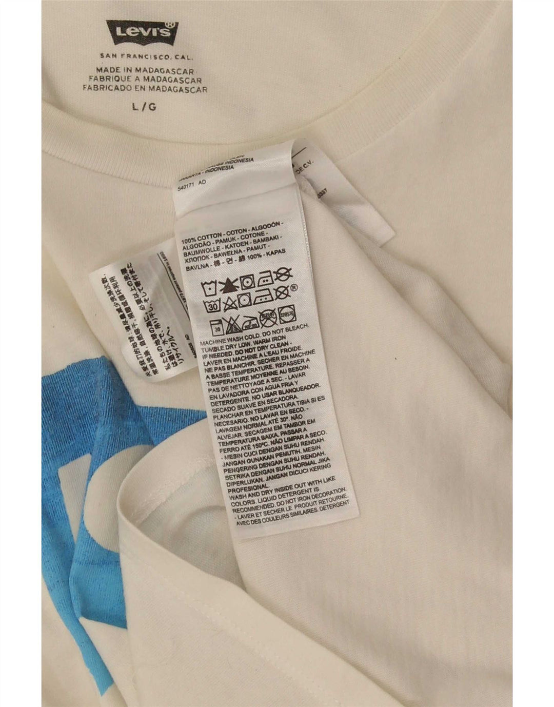 Camiseta gráfica masculina Levi's Top grande de algodão branco