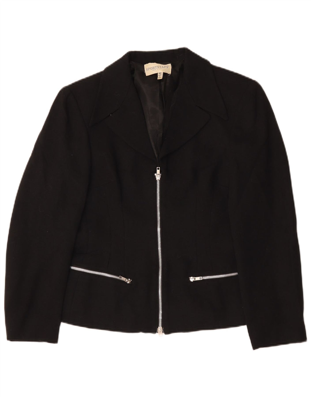 Jaqueta blazer feminina com zíper completo Sport Staff IT 44 médio preto