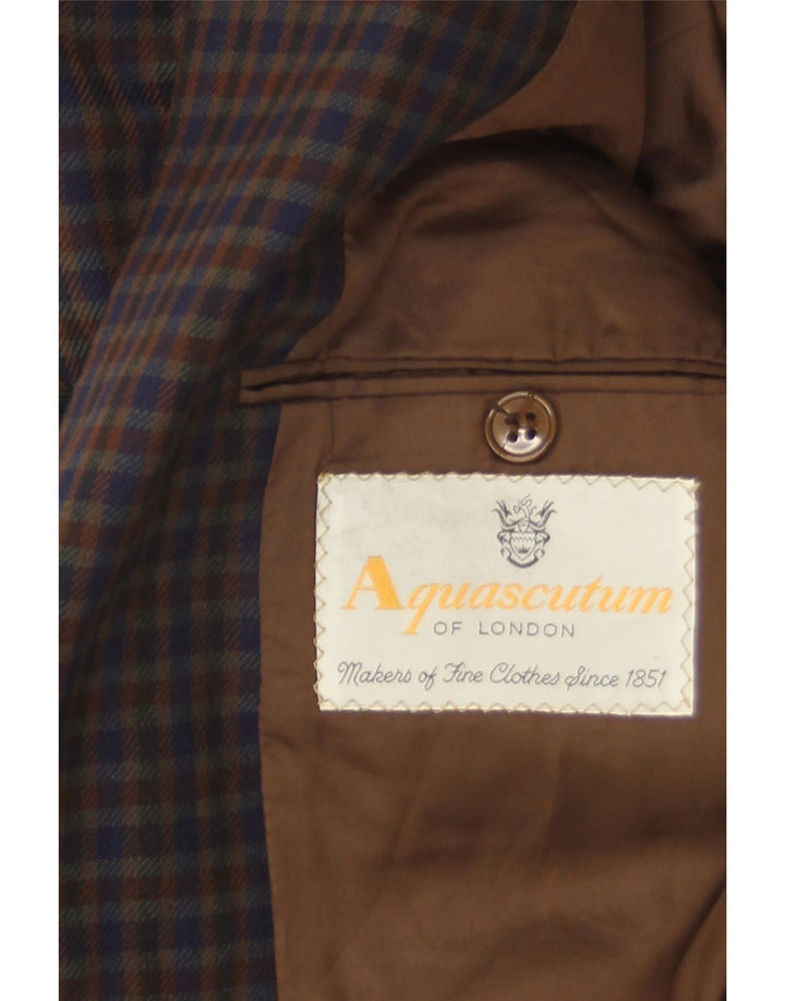 Aquascutum Jaqueta Blazer Masculina com 2 Botões Reino Unido 38 Médio Multicolorido Gingham