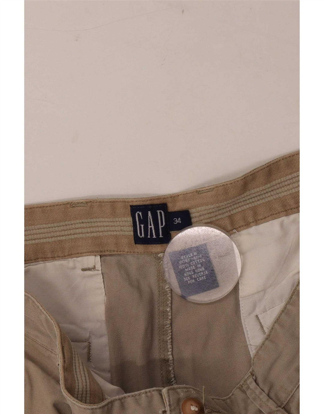 Shorts Chino Masculino Pegged da Gap W34 Grande Algodão Bege