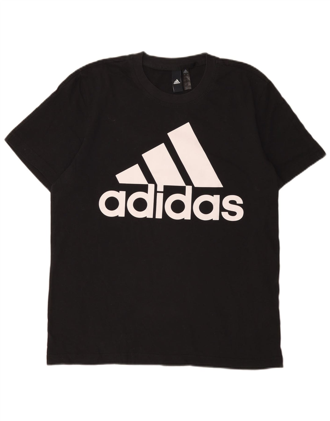 Adidas Mens Graphic T-Shirt Top Grande Algodão Preto
