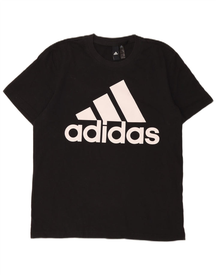 Adidas Mens Graphic T-Shirt Top Grande Algodão Preto