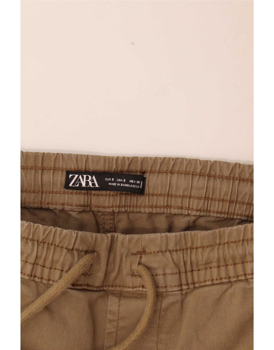 Calça cargo masculina Zara Crop Joggers pequena W30 L25 bege
