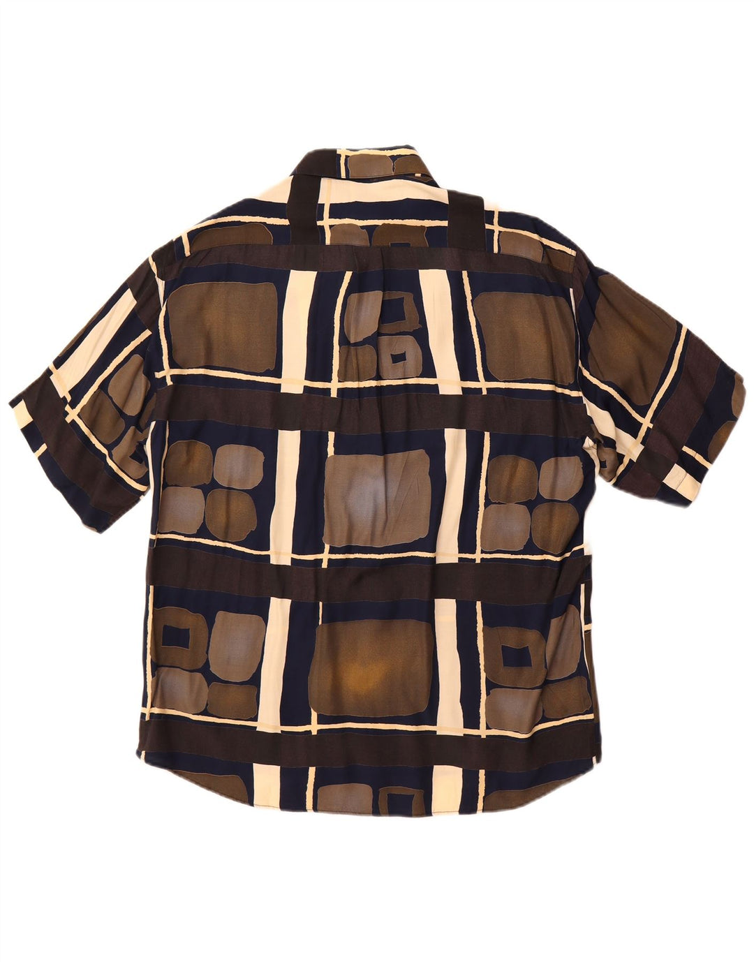 Camisa masculina de manga curta Tipo'S média viscose geométrica multicolorida