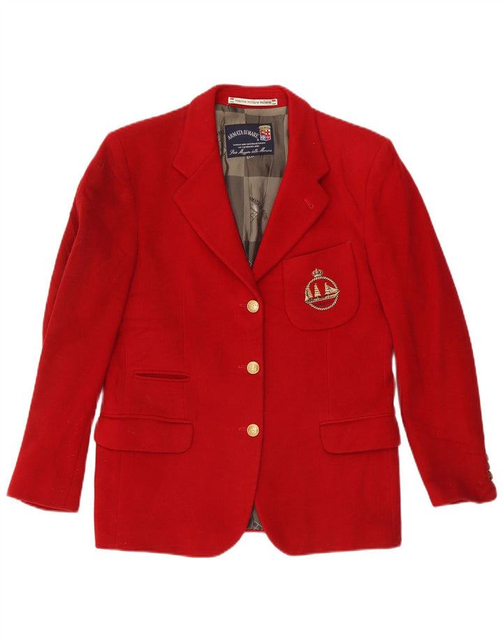 Jaqueta blazer feminina Armata Di Mare com 3 botões IT 42 lã vermelha média