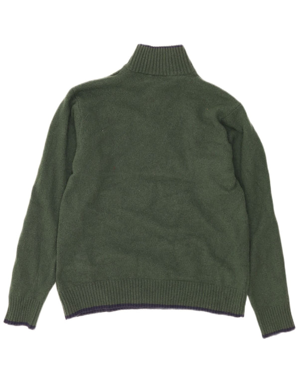 Suéter feminino FILA com zíper e gola em lã de cordeiro cáqui UK 18 XL