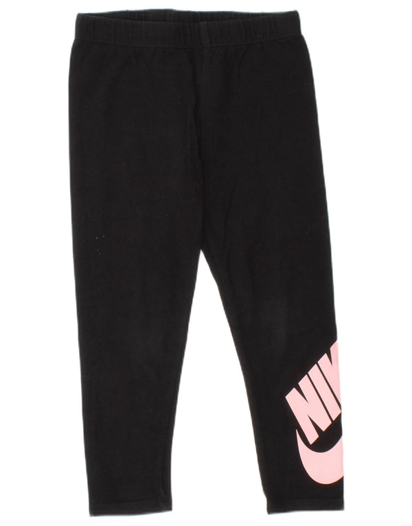 Leggings Nike Graphic para meninas 4-5 anos pequenas pretas