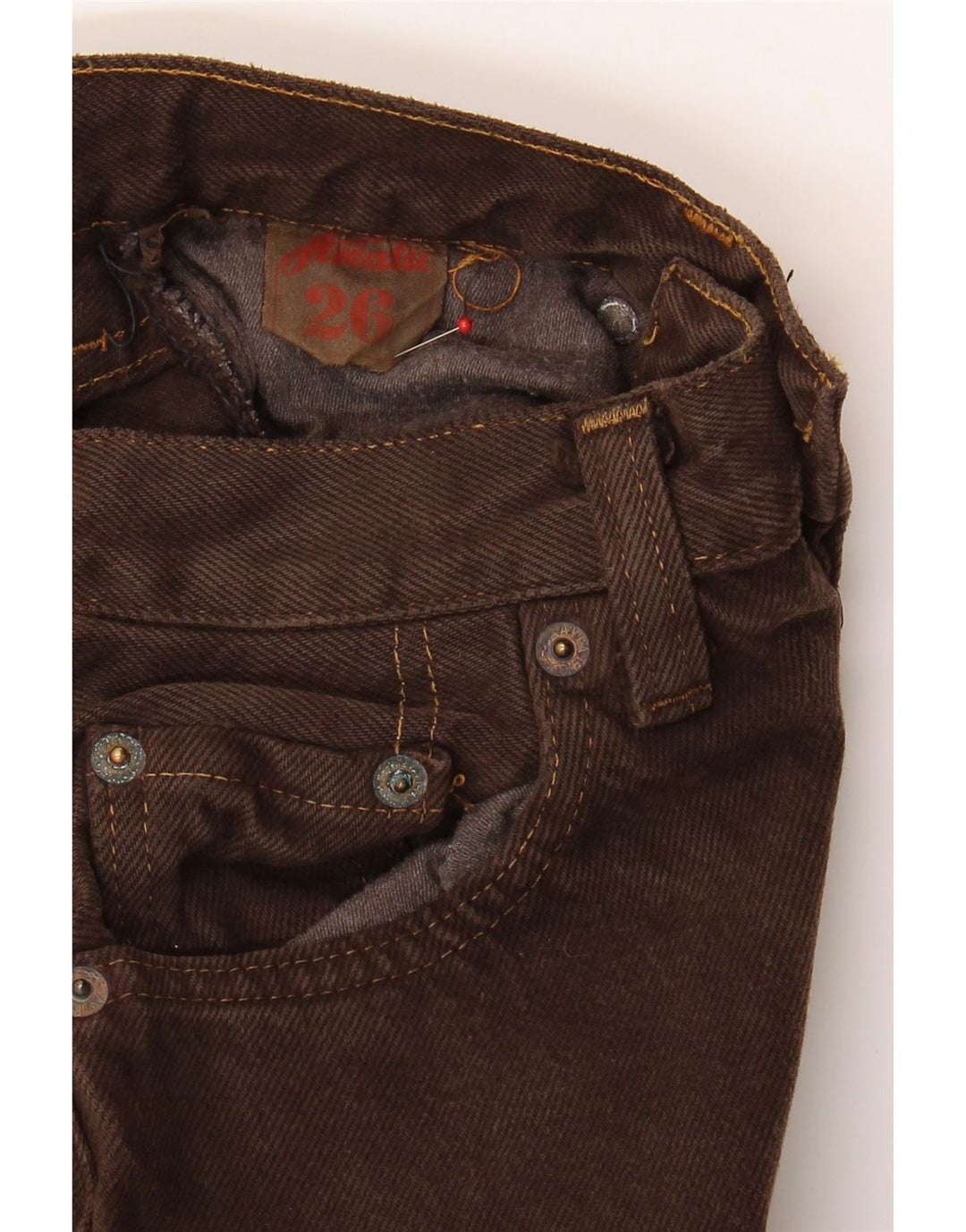 AVIATIC Jeans feminino de cintura alta W26 L31 marrom