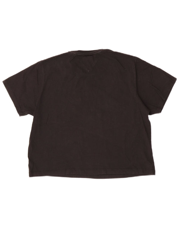 Tommy Hilfiger Camiseta Feminina Crop Top UK 16 Grande Algodão Preto
