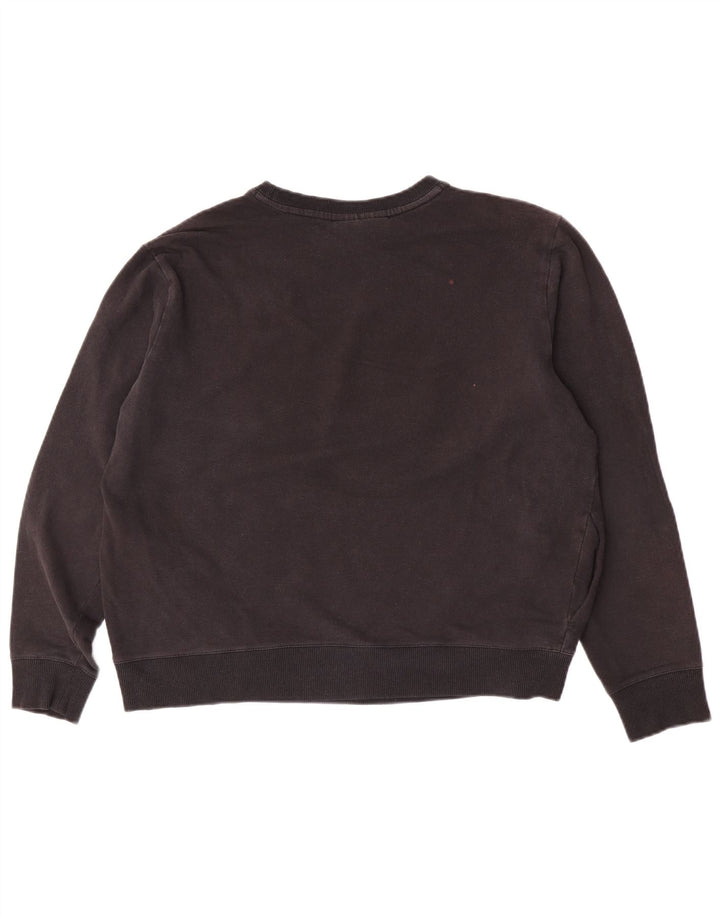 Fila moletom feminino oversized jumper UK 16 grande algodão preto