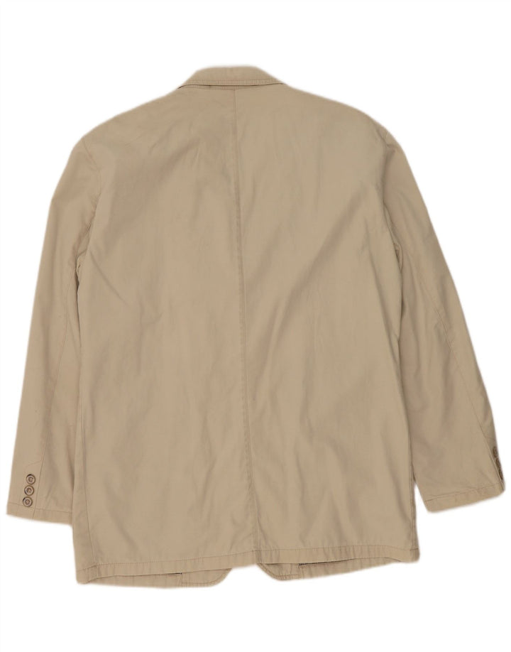 Jaqueta blazer masculina Camel Active com 3 botões Reino Unido 40 algodão bege grande