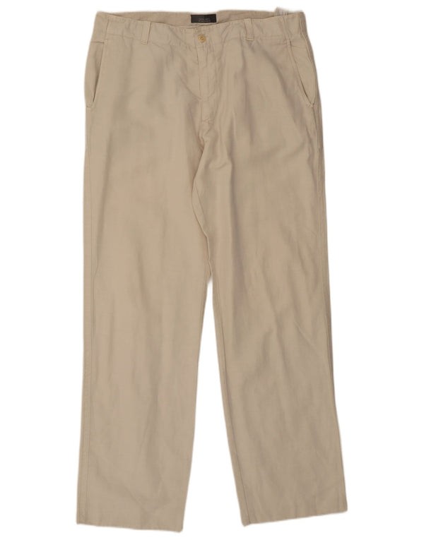 Zara Calça Chino Masculina Reta EU 48 XL W38 L32 Algodão Bege