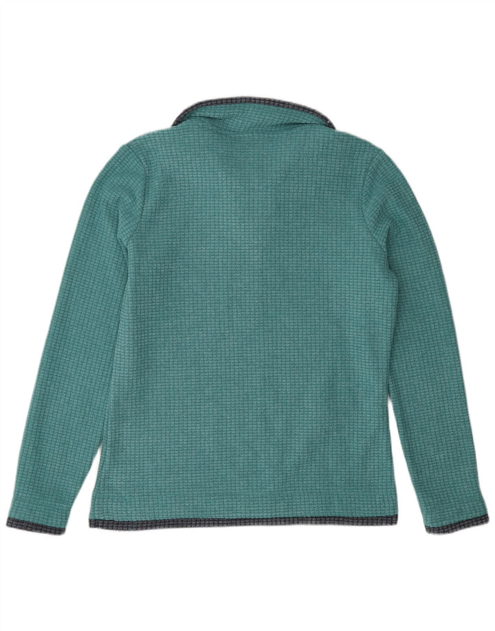 Suéter de lã feminino Weird Fish com zíper e gola grande Reino Unido 10 pequeno verde