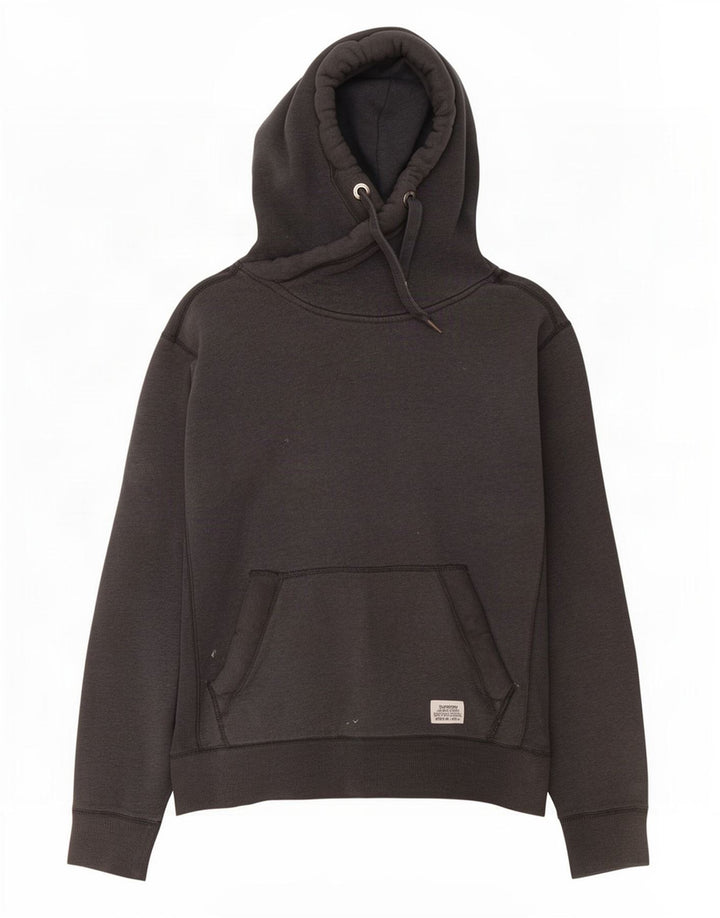 Suéter com capuz masculino Superdry grande algodão cinza