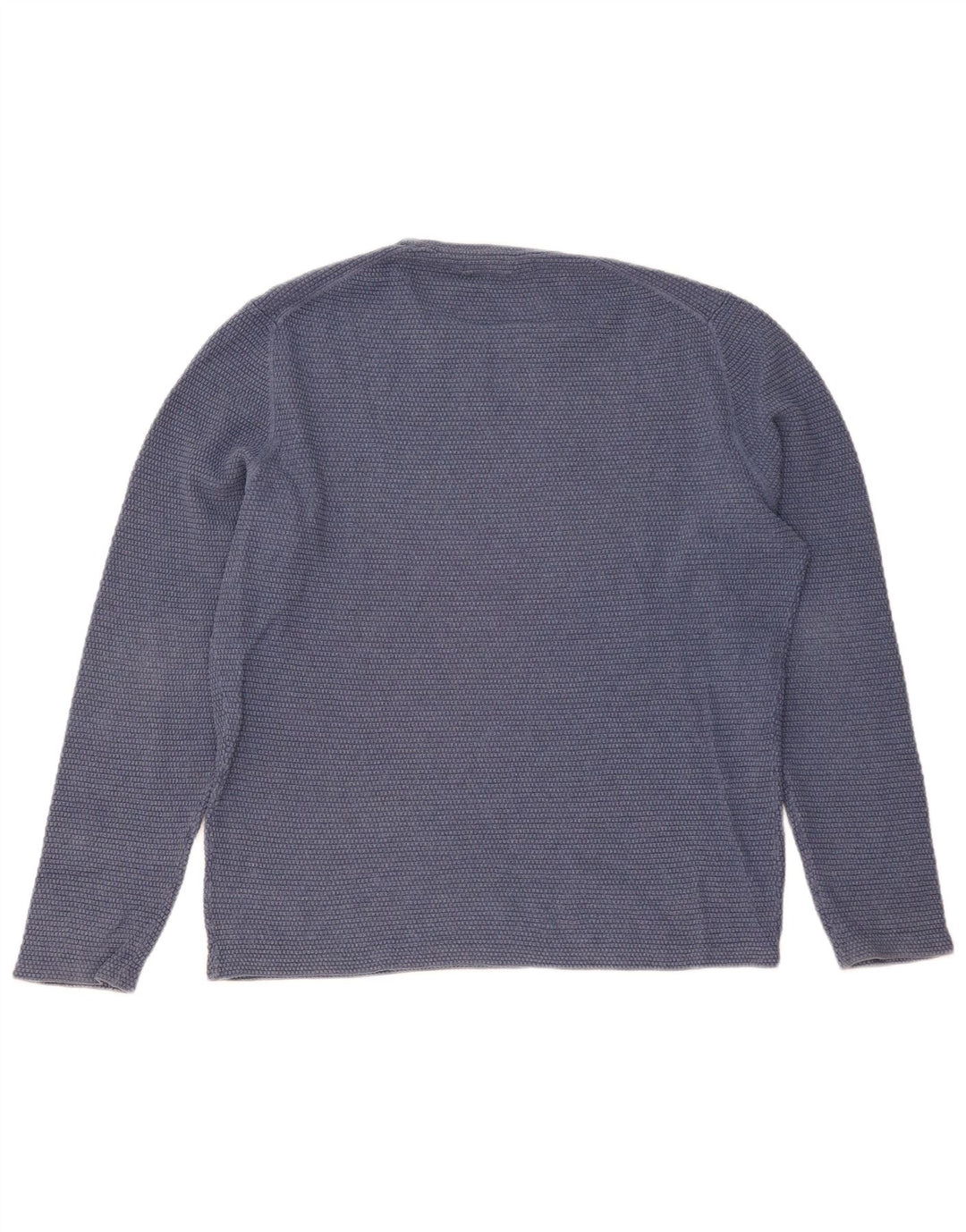 Suéter masculino Massimo Dutti com gola redonda, grande algodão azul
