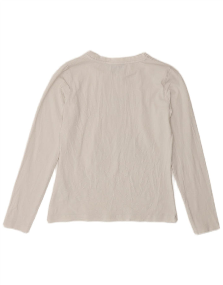 PATRIZIA PEPE Top gráfico feminino manga comprida 7-8 anos XL algodão branco