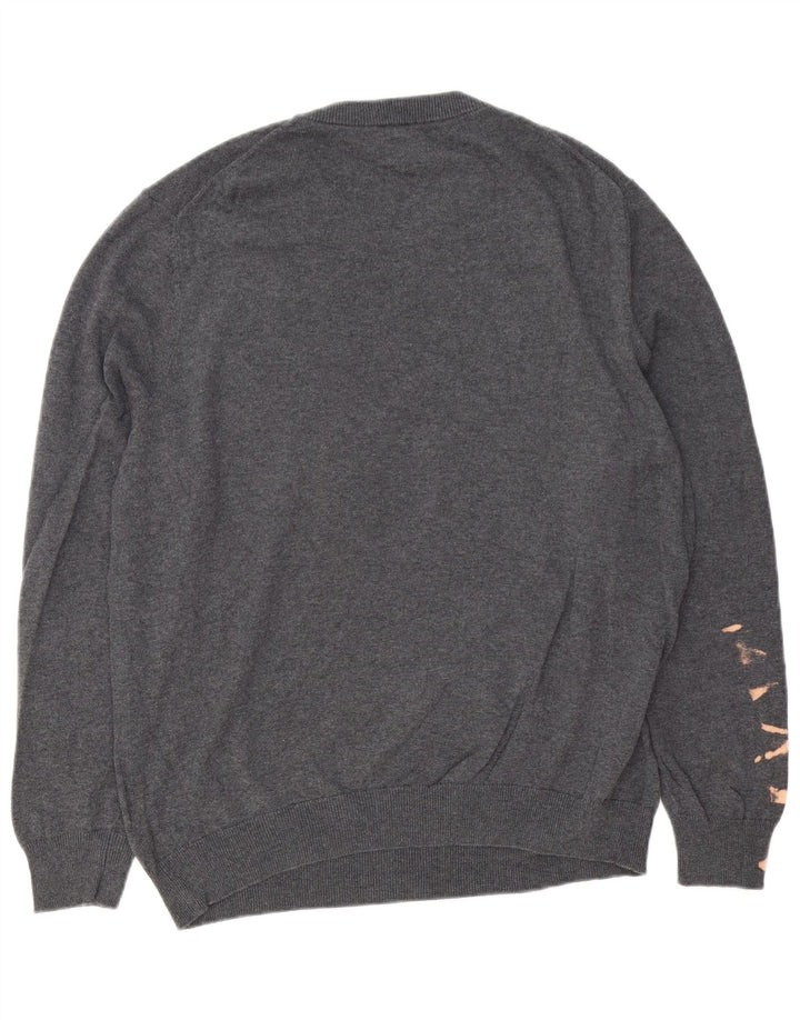 Suéter masculino John Lewis com gola redonda, grande algodão cinza