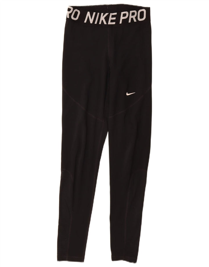 Leggings femininas Nike Dri Fit Graphic UK 12 médio preto poliéster