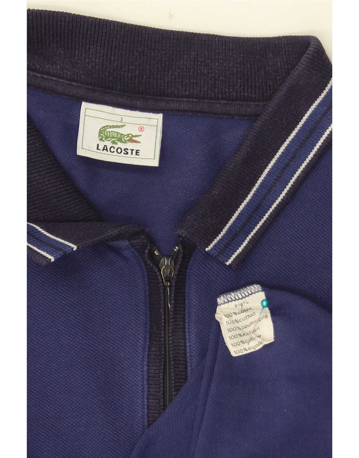 Camisa polo masculina Lacoste tamanho 3 pequeno azul colorblock algodão