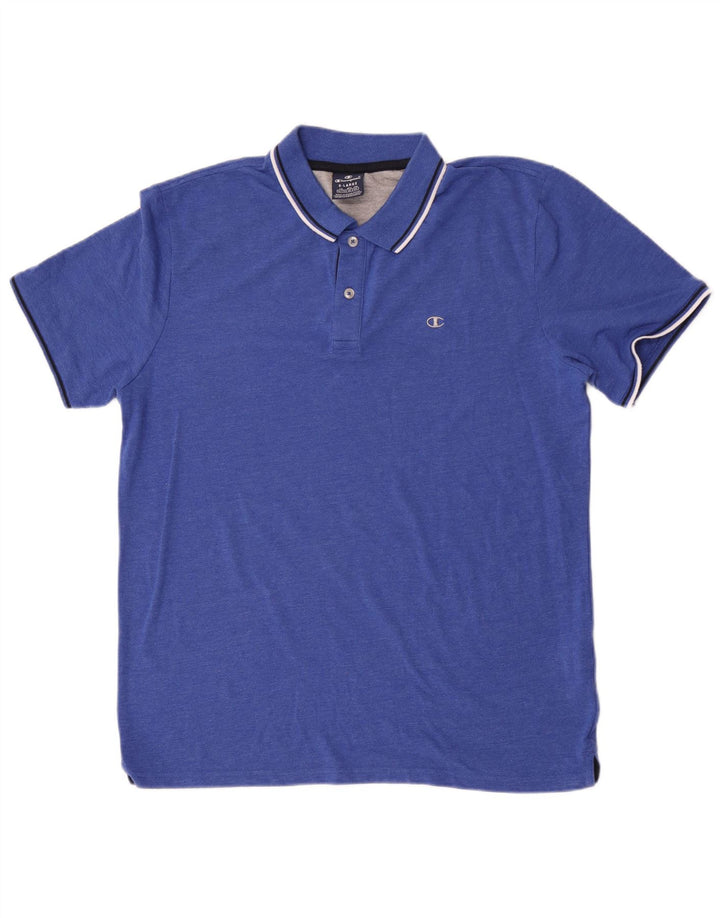 Camisa polo masculina Champion XL listrada azul de algodão