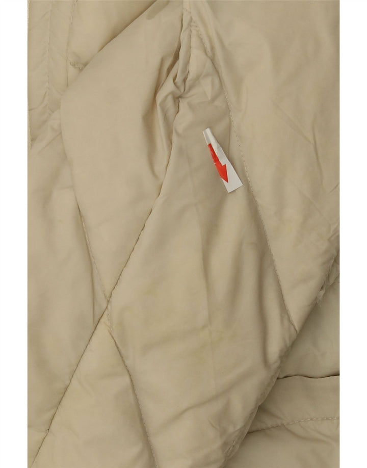 Jaqueta acolchoada com capuz feminino Karen Millen UK 12 médio off white poliamida