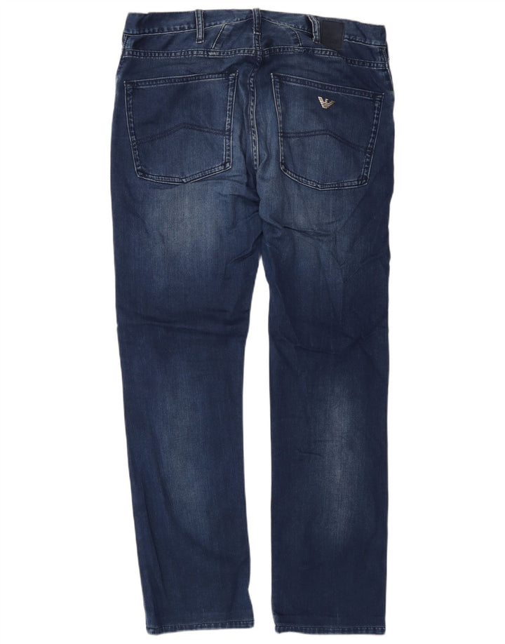 Calça jeans reta masculina Armani W31 L30 azul algodão