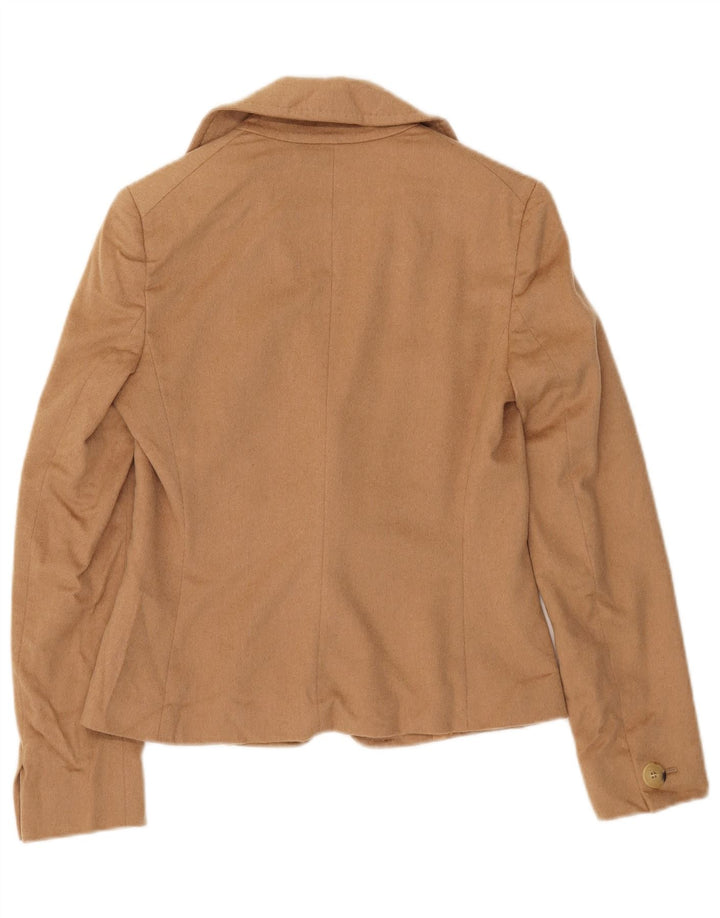 Jaqueta blazer feminina Max Mara com 1 botão Reino Unido 8 pequena bege camelhair