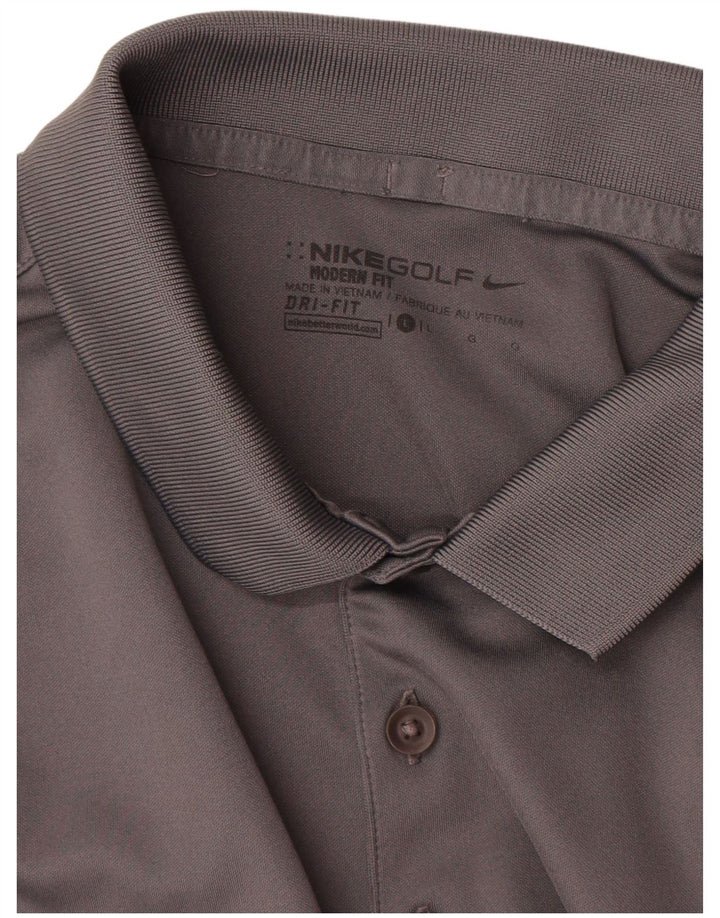 Camisa polo masculina Nike Dri Fit grande poliéster cinza