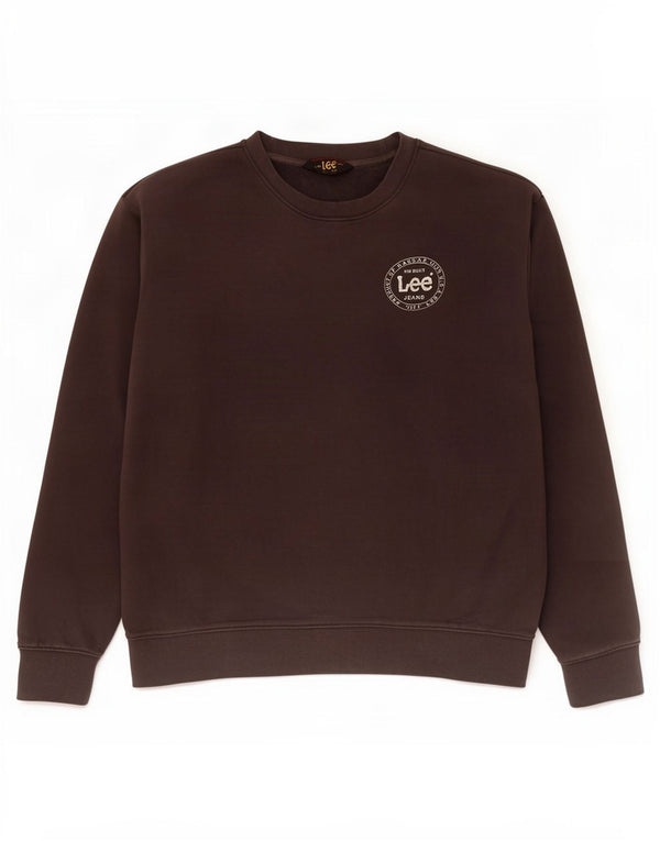 Lee moletom masculino regular fit jumper grande algodão cinza