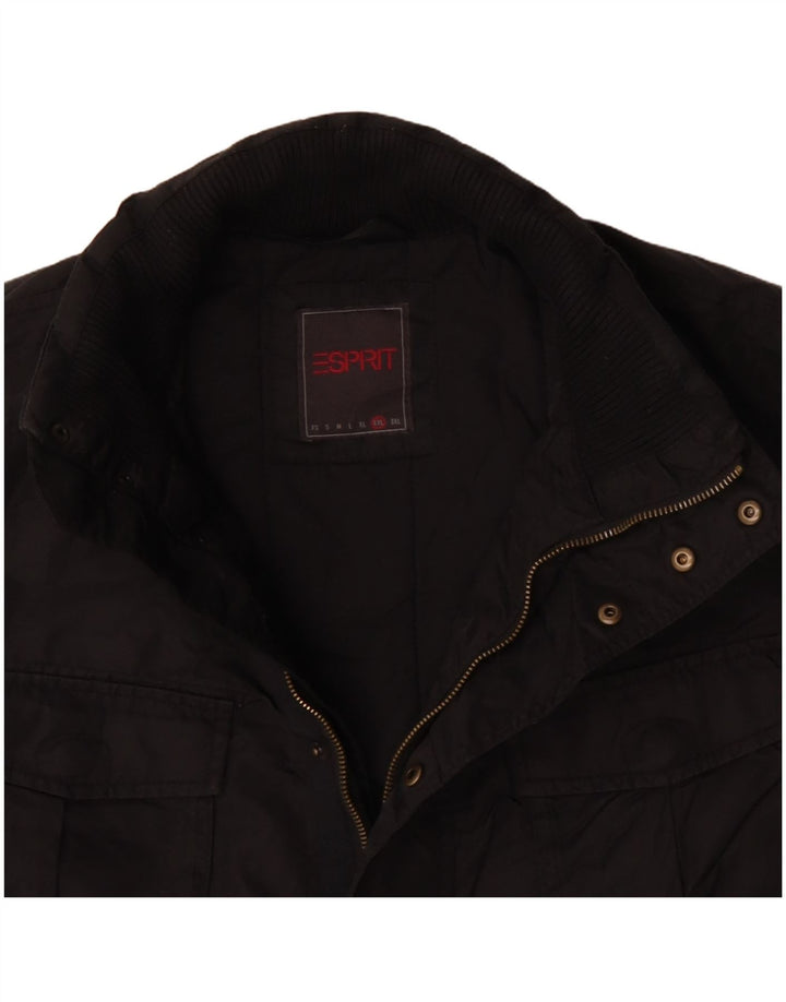 Jaqueta utilitária masculina Esprit com capuz UK 44 2XL poliéster preto
